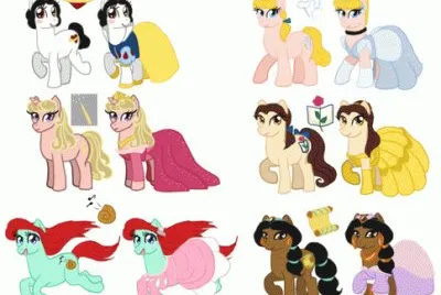 SnowWhite Cinderella Aurora Belle Ariel Jasmine