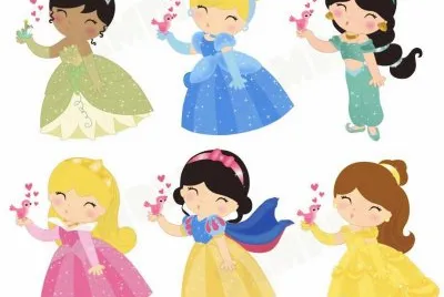 Tiana Cinderella Jasmine Aurora SnowWhite Belle
