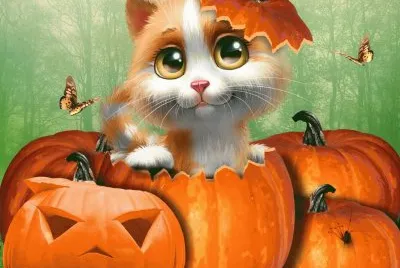 Sweet kitten Halloween