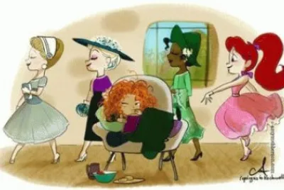 Cinderella Elsa Merida Tiana Ariel