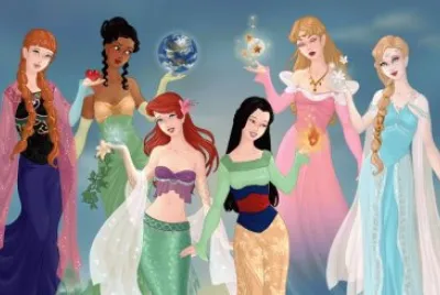 Anna Tiana Ariel Mulan Aurora Elsa