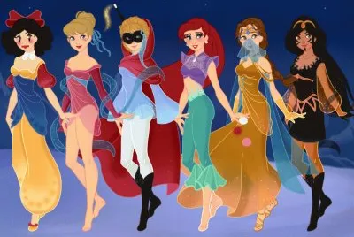 SnowWhite Aurora Cinderella Ariel Belle Jasmine