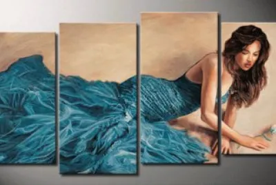 Pintura triptica, mujer