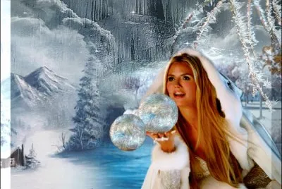 Winterbild mit Frau
