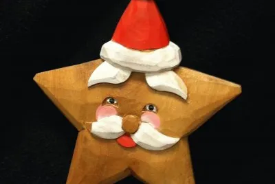 Wooden Santa ornament