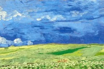Wheatfield under a Cloudy Sky 1890 Van Gogh