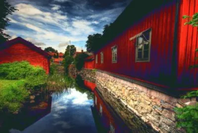 red houses