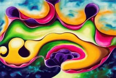 Colored jigsaw puzzle