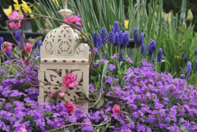 Metal Bird Cage in Spring Garden jigsaw puzzle