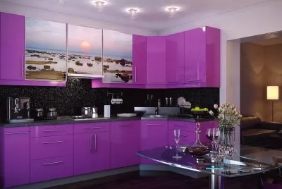 Modern Purple Kitchen-Awesome!