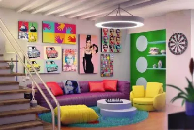 Colorful Pop Art Family Room