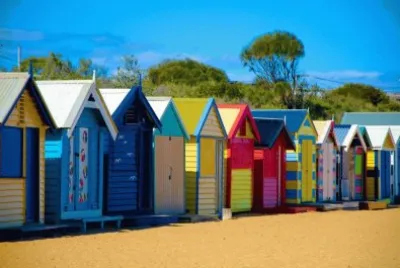 Bathing Boxes at Brighton Beach jigsaw puzzle
