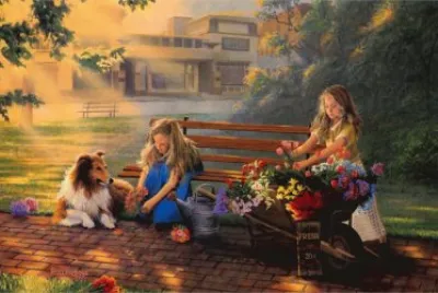 Pintura en el jardin
