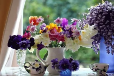 Gorgeous Wildflowers in Vases-Still Life