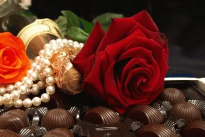 Romantic Chocolate, Pearls and Roses