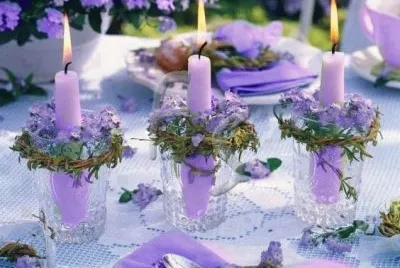 Pretty Lavender Candle Holders