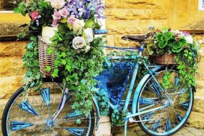 Bicycle n flowers jigsaw puzzle