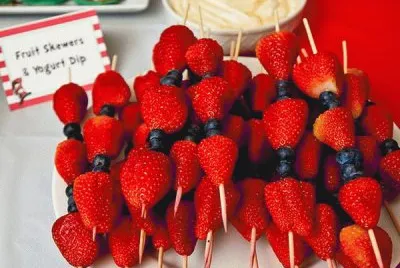 Strawberry Fruit Kabob and Yogurt Dip