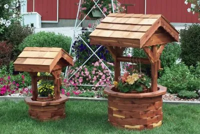 Wishing Well Garden Planters