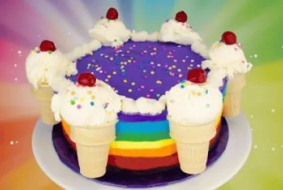 Rainbow Ice Cream Cake