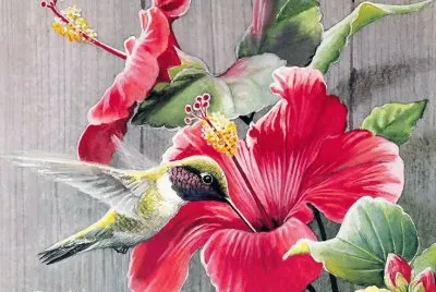 Amazing Flower with Bird