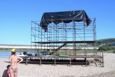 Scaffold on Beach 2 jigsaw puzzle