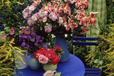 Pretty Floral Display in Lush Garden