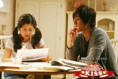 playful kiss