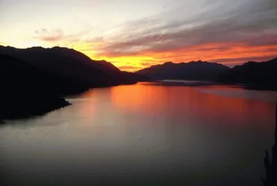 atardecer sobre el Traful