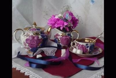 Pretty Flowers and Lace-Still Life Art