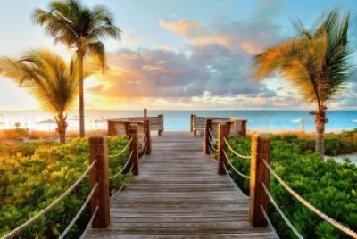Por do sol no Caribe
