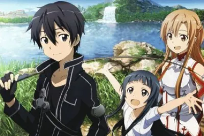 sao kirito, asuna y yui