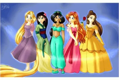 Rapunzel Mulan Jasmine Giselle Belle