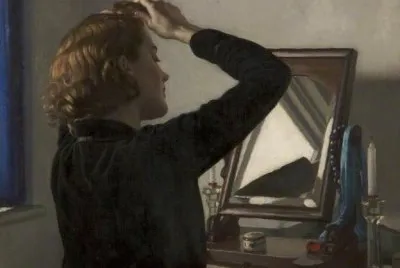 Harold Knight- Girl Combing Her Hair