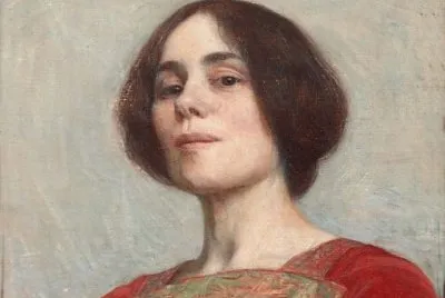 Elin Danielson Gamborgi Punapukuinen Omakuva