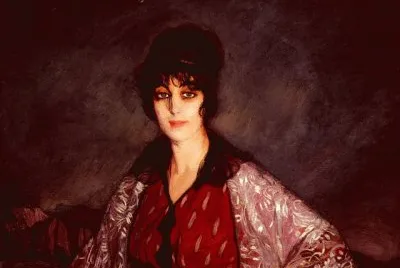 Ignacio Zuloaga Lola with a Dress of with a Dress of White Flowers