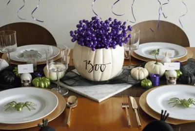 Elegant Halloween Party Table-BOO!!