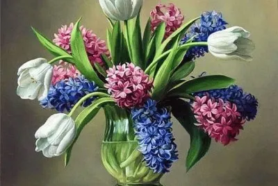 Hyacinths with Tulips