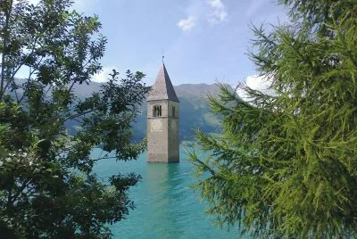 פאזל של Reschensee (westliches SÃ¼dtirol)