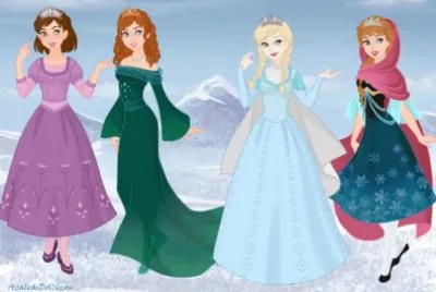 Rapunzel Merida Elsa Anna