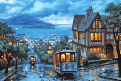 Ciudad con lluvia jigsaw puzzle