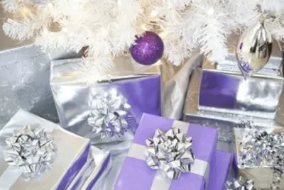Silver and Purple Christmas Presents