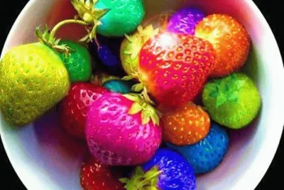 Bunte Erdbeeren