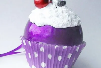 Royal Purple Cupcake Ornament
