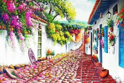 calle de pueblo jigsaw puzzle
