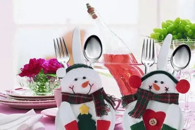 Christmas Snowman Silverware Holders