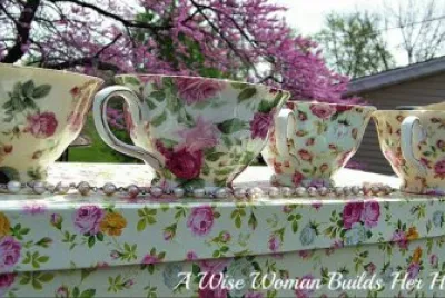 Lovely Tea Cups and Pearls-Photography