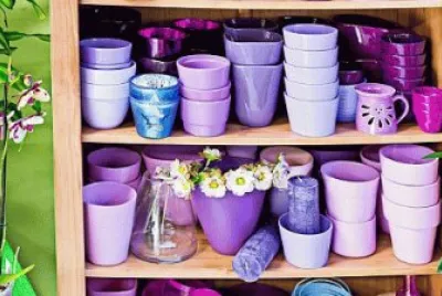 Pretty Garden Pots in Shades of Purple