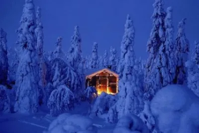 CabaÃ±a entre Ãrboles Nevados - Finlandia