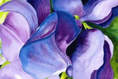 Purple Sweet Peas Painting